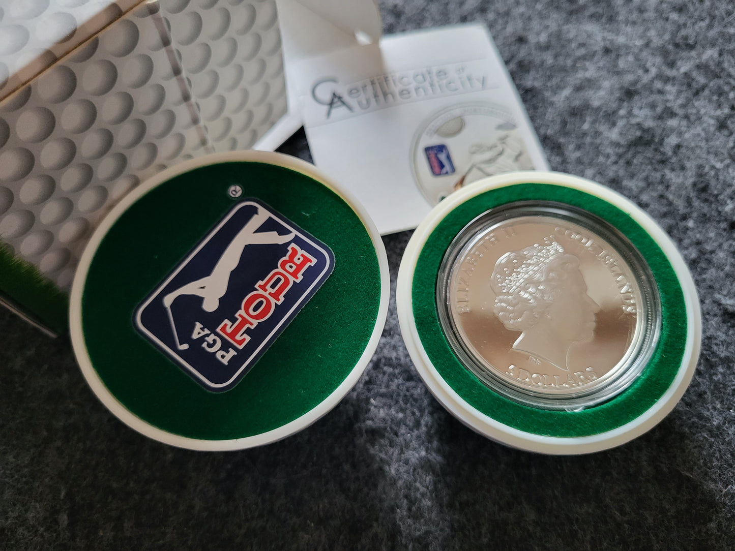 Golfball Münze Silber
