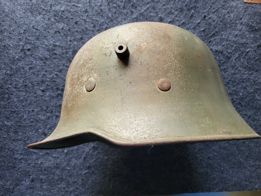 M18 Stahlhelm Umrüstung RLB (Reichsluftschutzbund) im 2. WK. Selten.