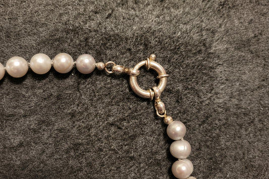 Perlenkette mit natürlichen Perlen und 925er Silber Verschluss