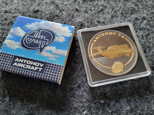 1oz Silber Antonov 74 Rhodium und teilvergoldet