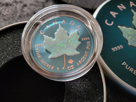 1oz Silber Maple Leaf 2022 mit Opal Insert