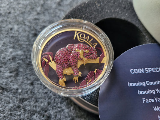 1oz Silber Koala 2022 mit Juwelen Insert