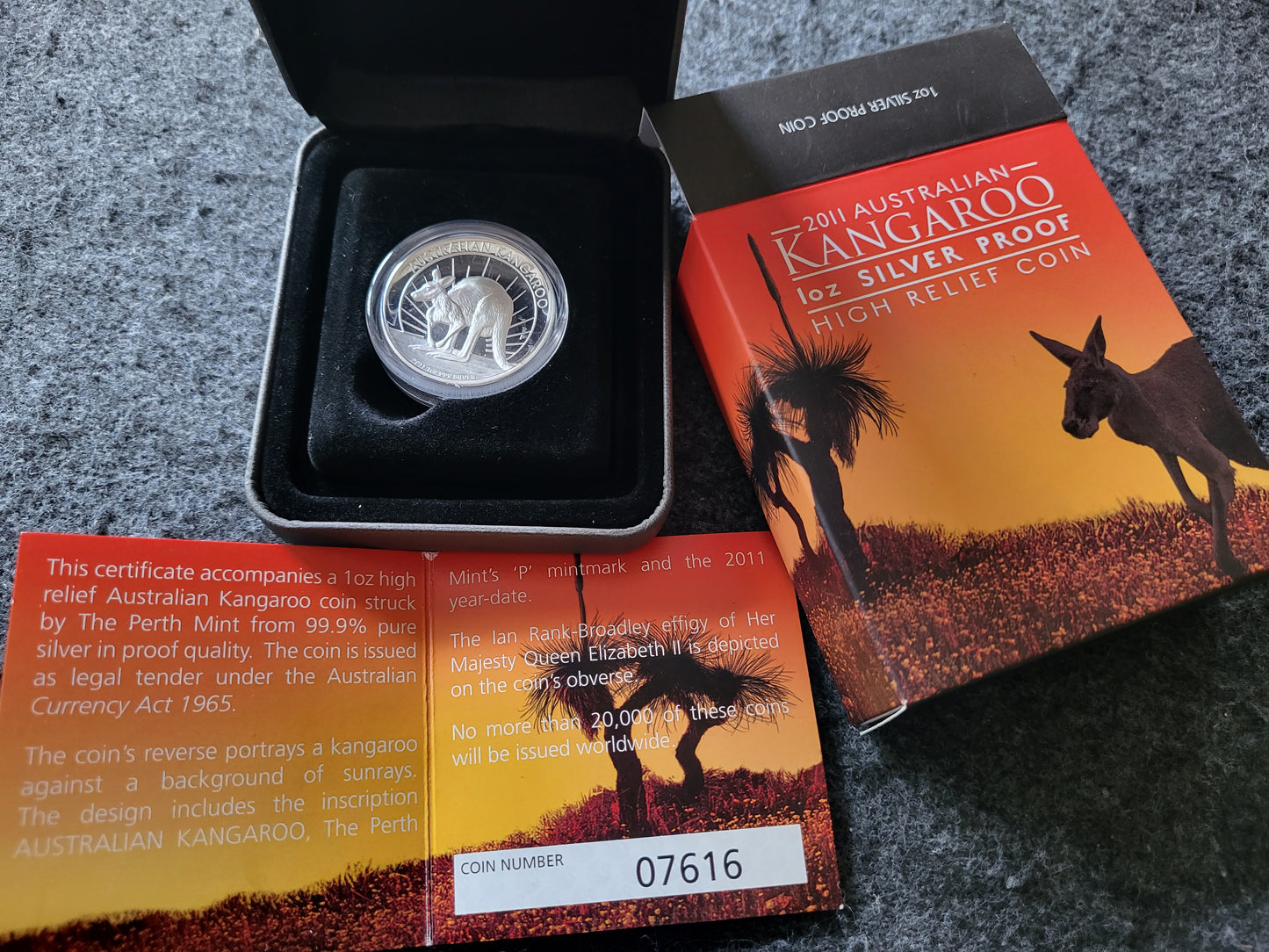 1oz Silber Australian Kangaroo 2011 PP High Relief