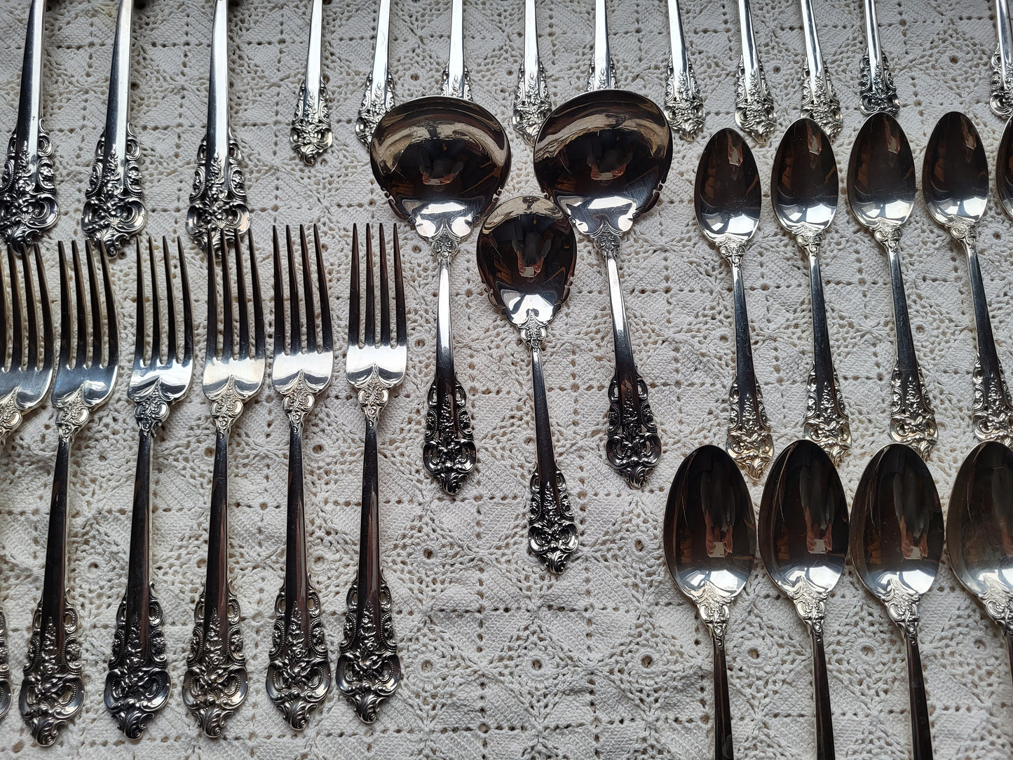 Silber Besteck Grand Baroque Sterling Silber 925 6.700g.  Handarbeit